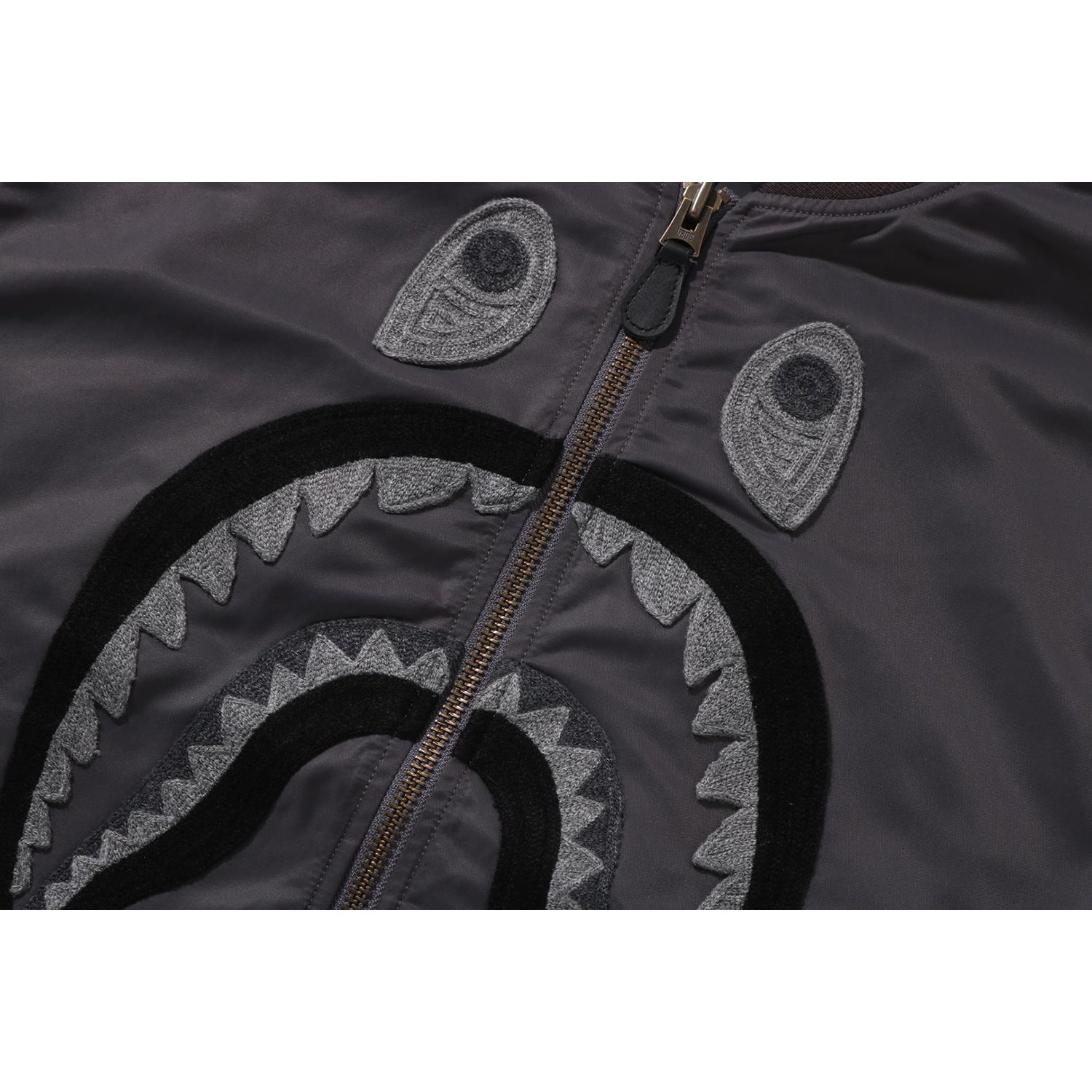 TONAL CHAIN STITCH SHARK BOMBER JACKET MENS - Image 8