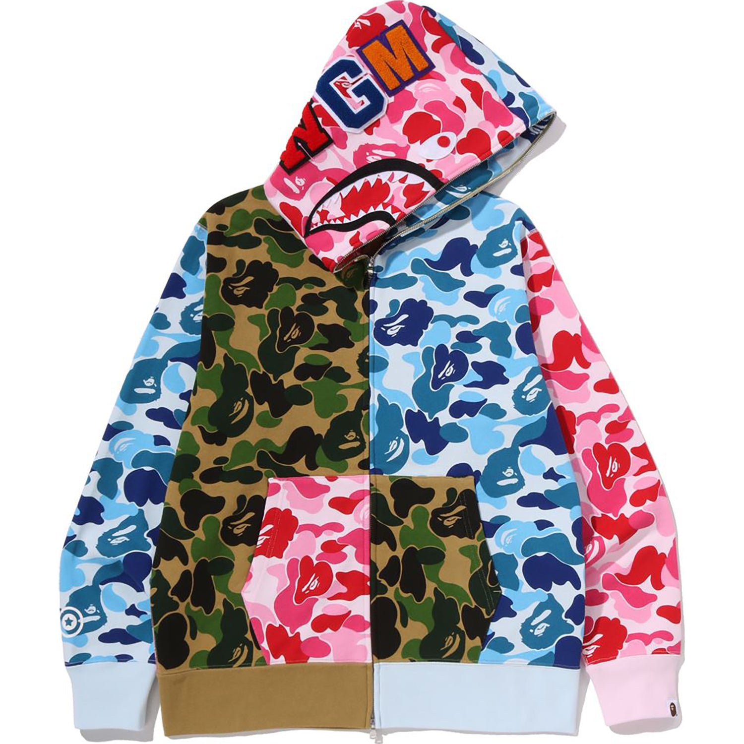 Alternative view of ABC CAMO CRAZY SHARK FULL ZIP HOODIE MENS