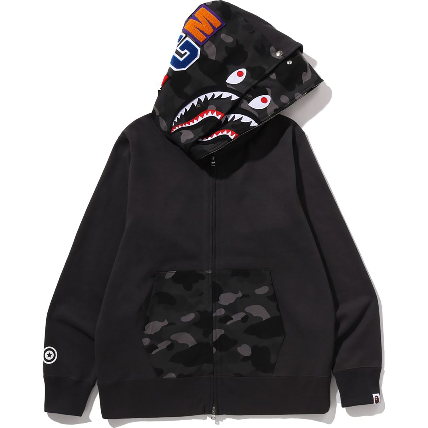 Alternative view of COLOR CAMO SHARK FULL ZIP DOUBLE HOODIE MENS