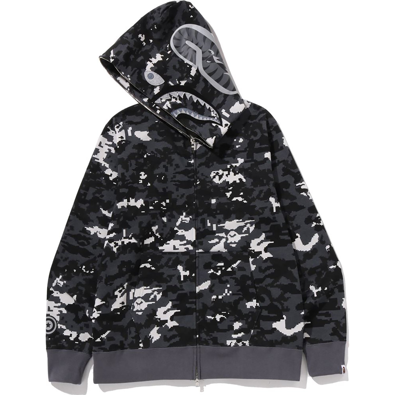 Alternative view of MULTI PIXEL CAMO SHARK REGULAR FIT FULL ZIP HOODIE MENS